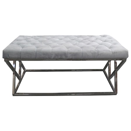 Best Master Furniture Tufted Velvet Upholstered Bench, Grey E11 Bench Grey